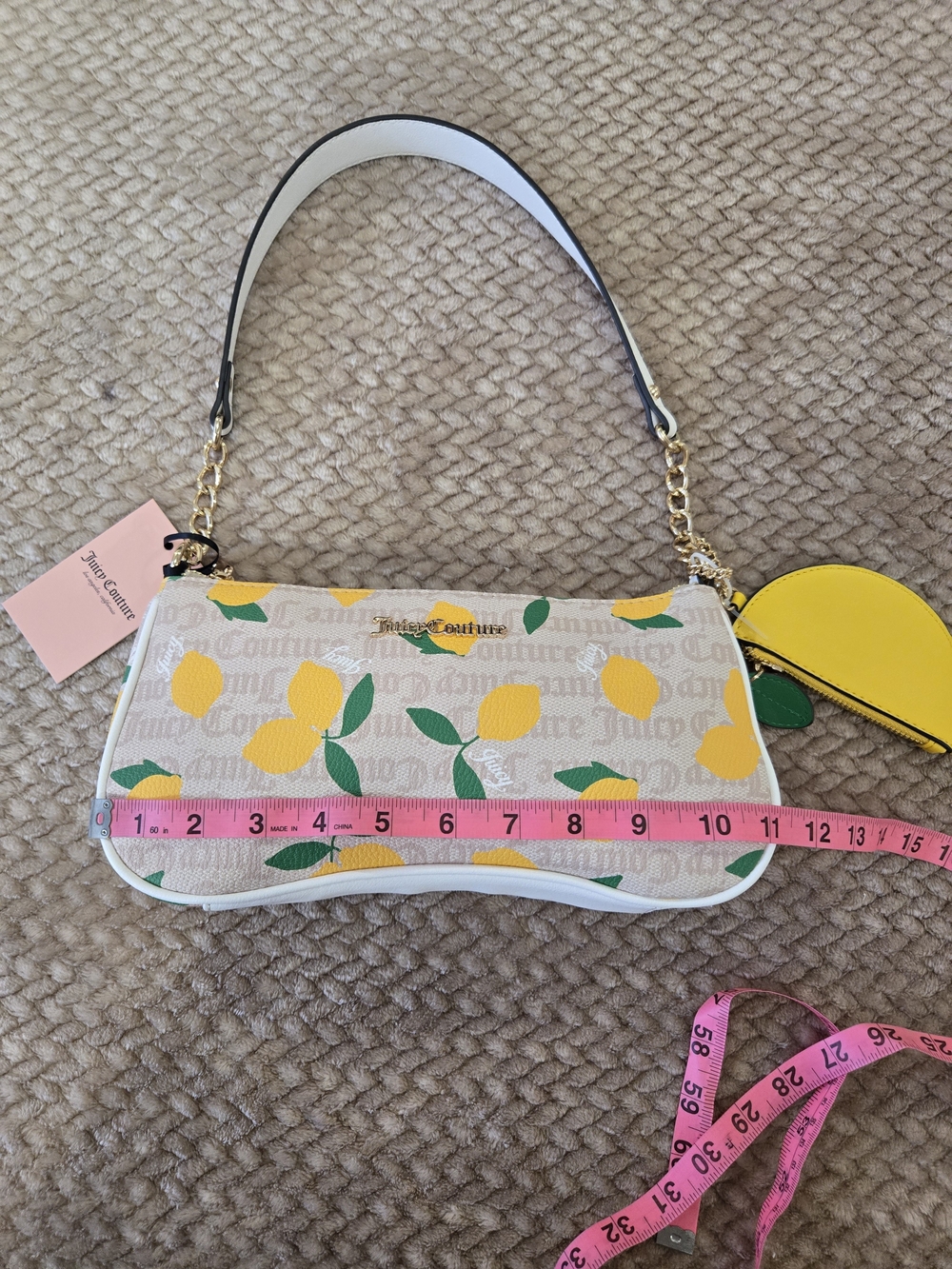 Juicy Couture Fruitful Lemon Print Shoulder Bag NWT ๐ Sandstone Multi - Picture 12 of 15